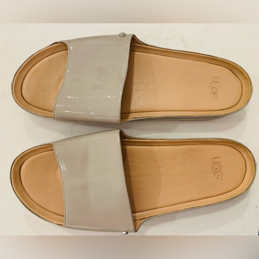UGG Women's Beige Slide Sandals